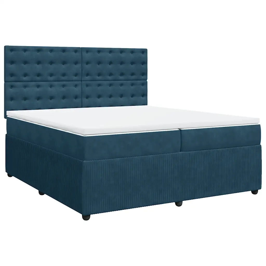 Giroletto a Molle con Materasso Blu 200x200 cm in Velluto 3294746