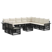 Set Divano da Giardino 11 pcs Nero polyrattan 3434878