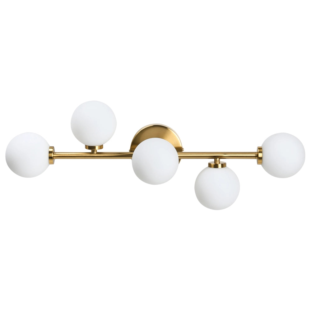 Lampada da parete in metallo per soggiorno in stile moderno a 5 luci dorate glamour soggiorno