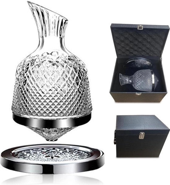 Karaf a vino manuale - caraffa di vino in legno rotante - sfiatatoio di vino senza piombo - vetro artistico - regalo per gli amanti del vino e gli uomini - argento 

Modello: 
Specifica tecnica: 
Codice prodotto: