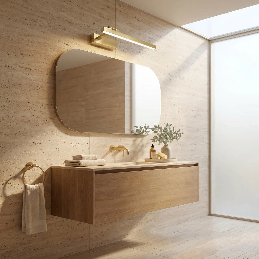 Applique Da Bagno Led Swe031-1w 40cm Brush Gold