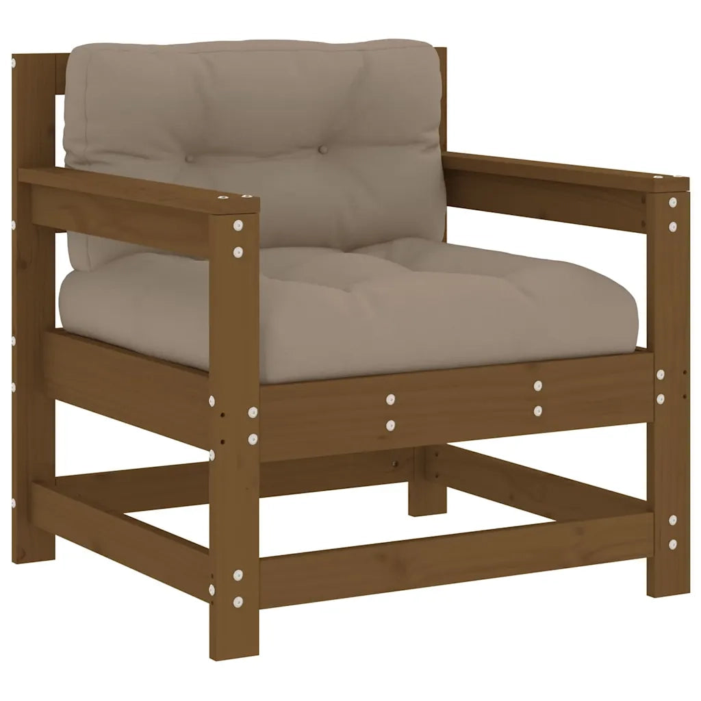 Sedie da Giardino con Cuscini 2pz Legno Massello di Pino Ambra 825565