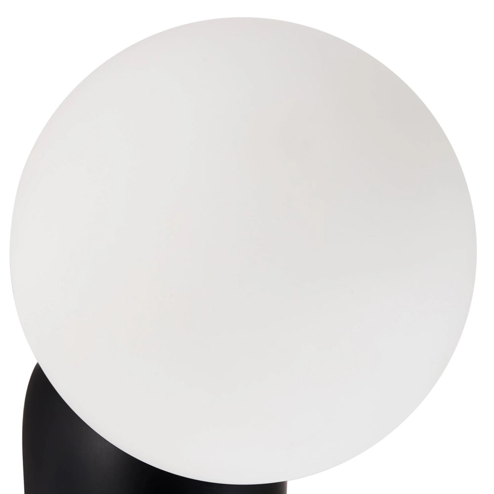 Set di 2 lampade da parete a forma di globo in vetro opalino nero stile vintage