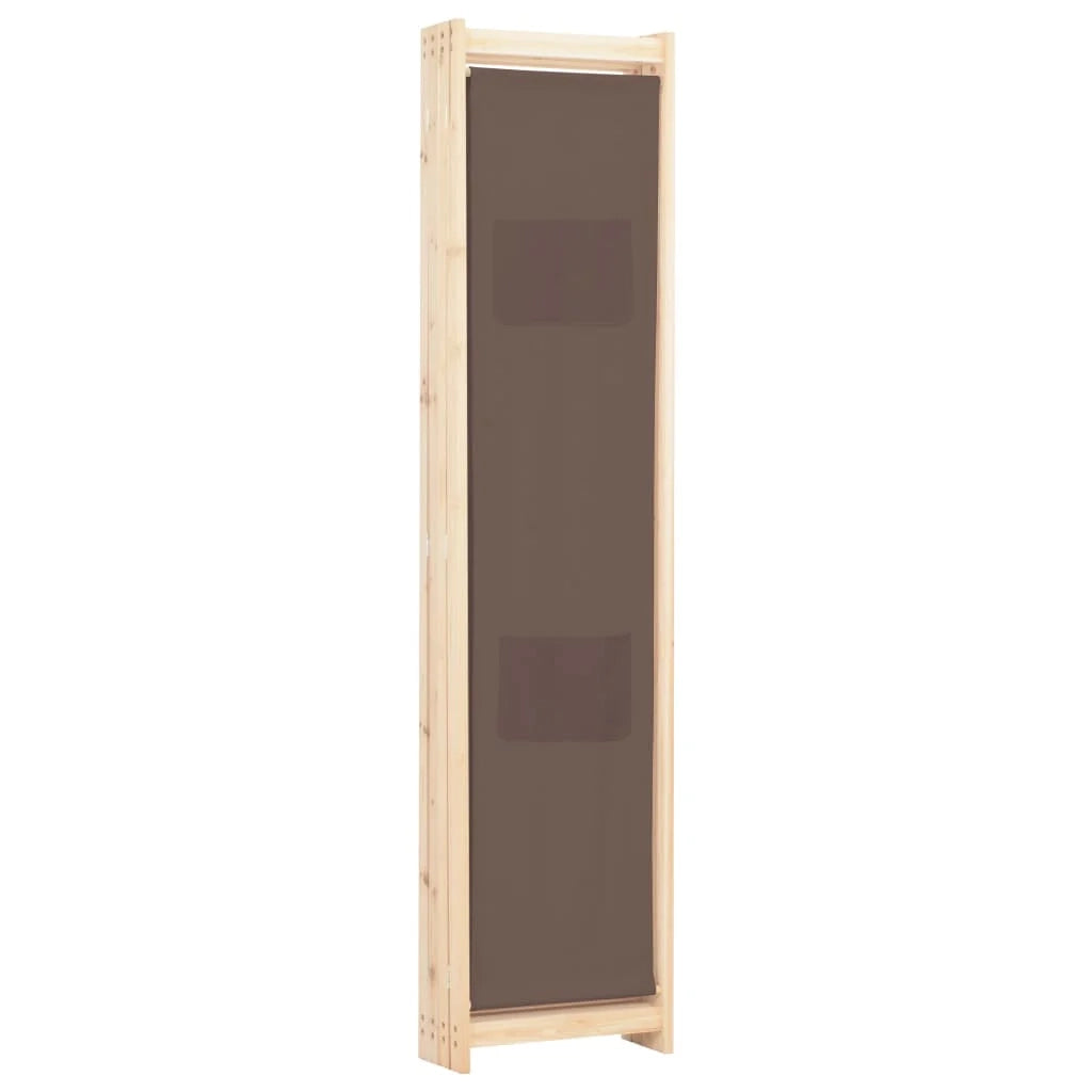 Paravento divisorio divisorio mobile decorativo 4 pannelli marrone 160 x 4 cm tessuto 0802088