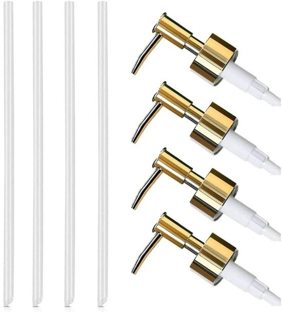 Dispensatore di sapone di alta qualità in plastica - Pompino - 11 cm tubo - Fusto a vite - Luccicante - Resistente alla corrosione - Pompino per sapone