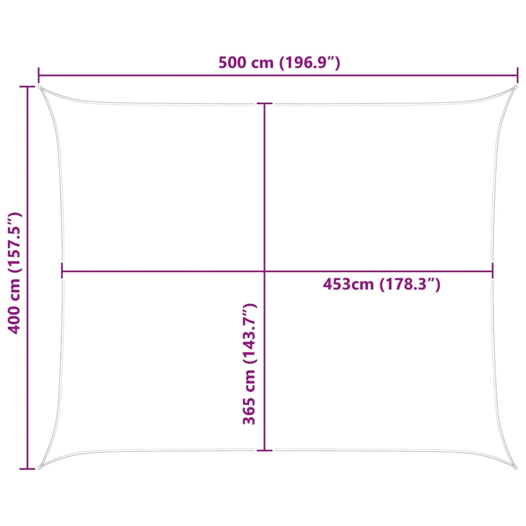 Vela da ombra solare Grigio chiaro e bianco 5 x 4 m