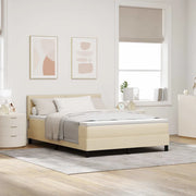 Letto a molle con materasso con led Crema 160 x 200 cm Tessuto