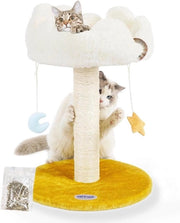 Sisal Krabpaal Naturale per Gatti con Letto per Gatti Interni - Krabpaal con Piano Fluffoso Accogliente e Palline