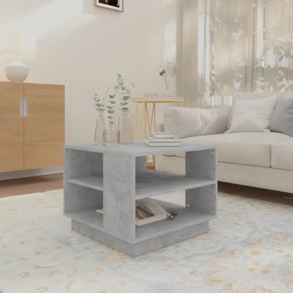 Tavolino da Salotto Grigio Cemento 55x55x43 cm in Truciolato 810293