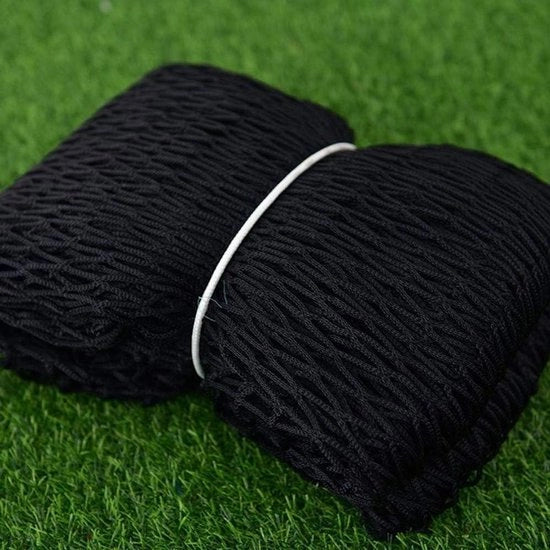 Rete di sicurezza universale in nylon per balconi e terrazzi - nero (3 x 4 m) con porte per gatti e finestre.