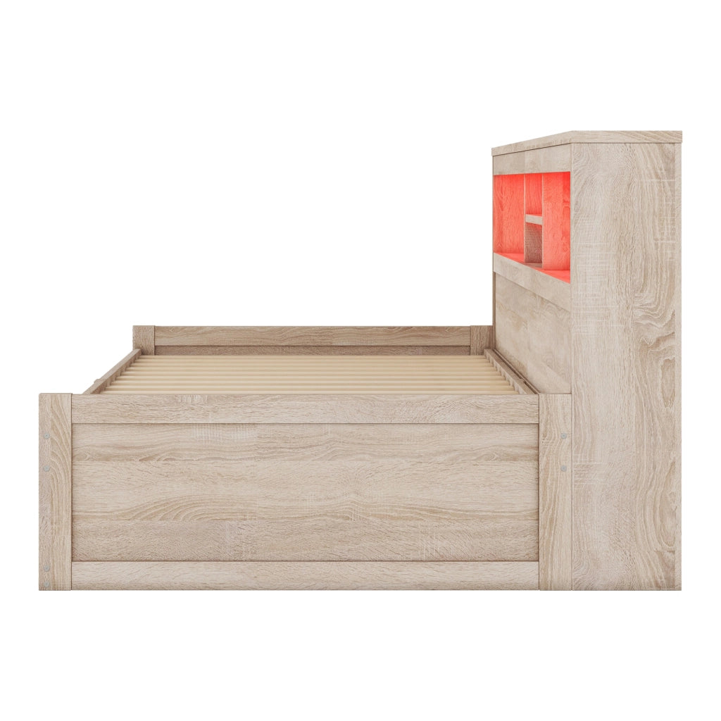 LETTO da giorno 90x200 cm in pannello di legno colore naturale