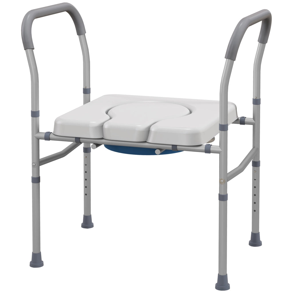 Sedia WC in alluminio regolabile con cuscinetti antiscivolo ¨C zephmum ¨C Grigio