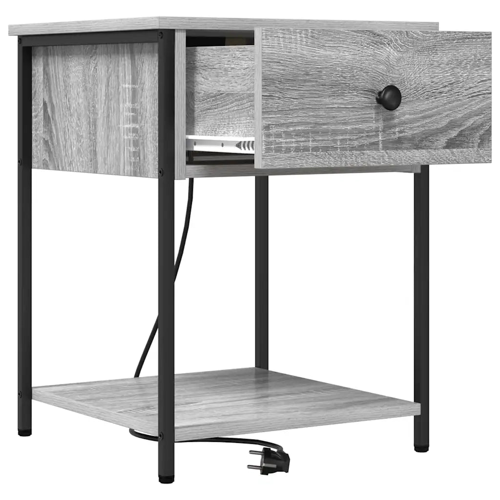 vidaXL Armadio da Notte con cassetto Grigio sonoma 42 x 41 x 56 cm