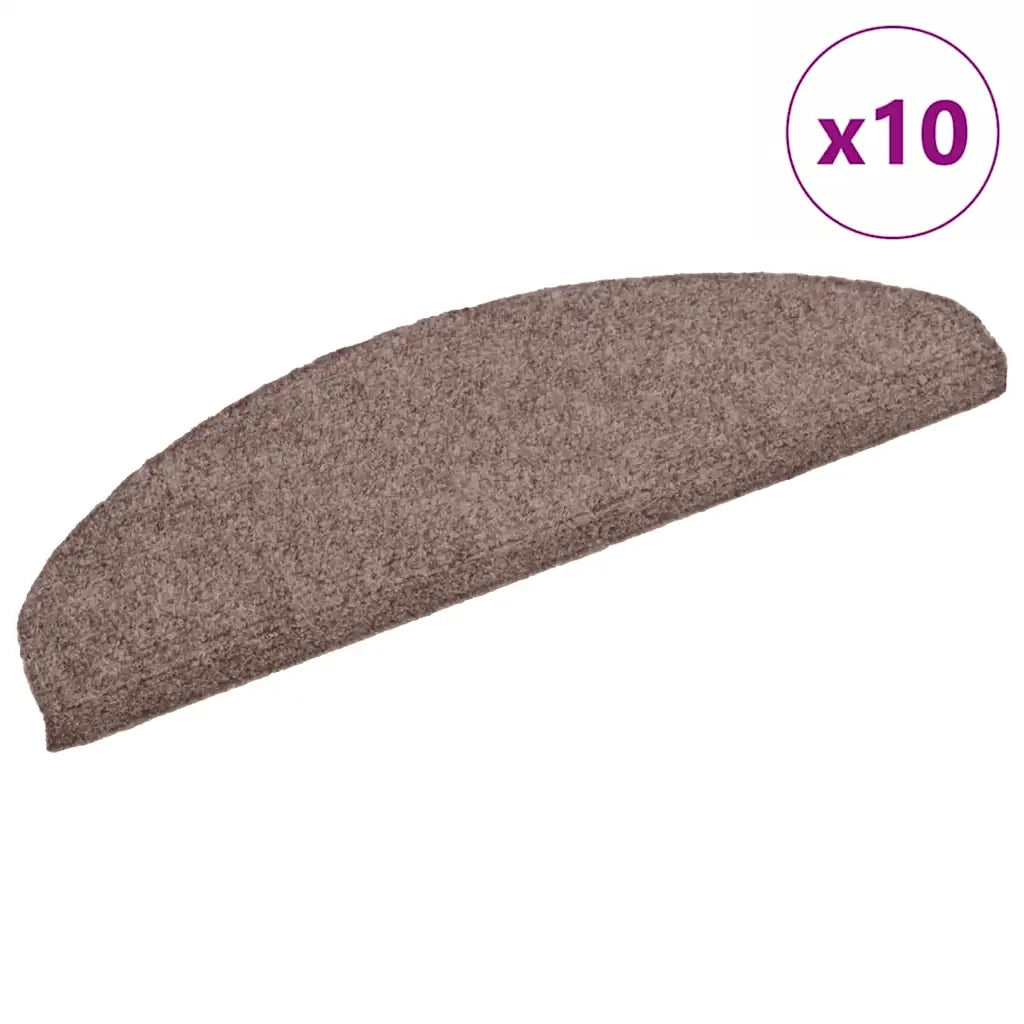 Tappetini per scale autoadesivi 10 pz 65x21x4 cm Marrone Chiaro semicircolari grandi 149699