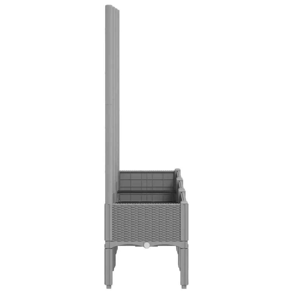 Fioriera Giardino con Traliccio Grigio Chiaro 120x40x142 cm PP 367927