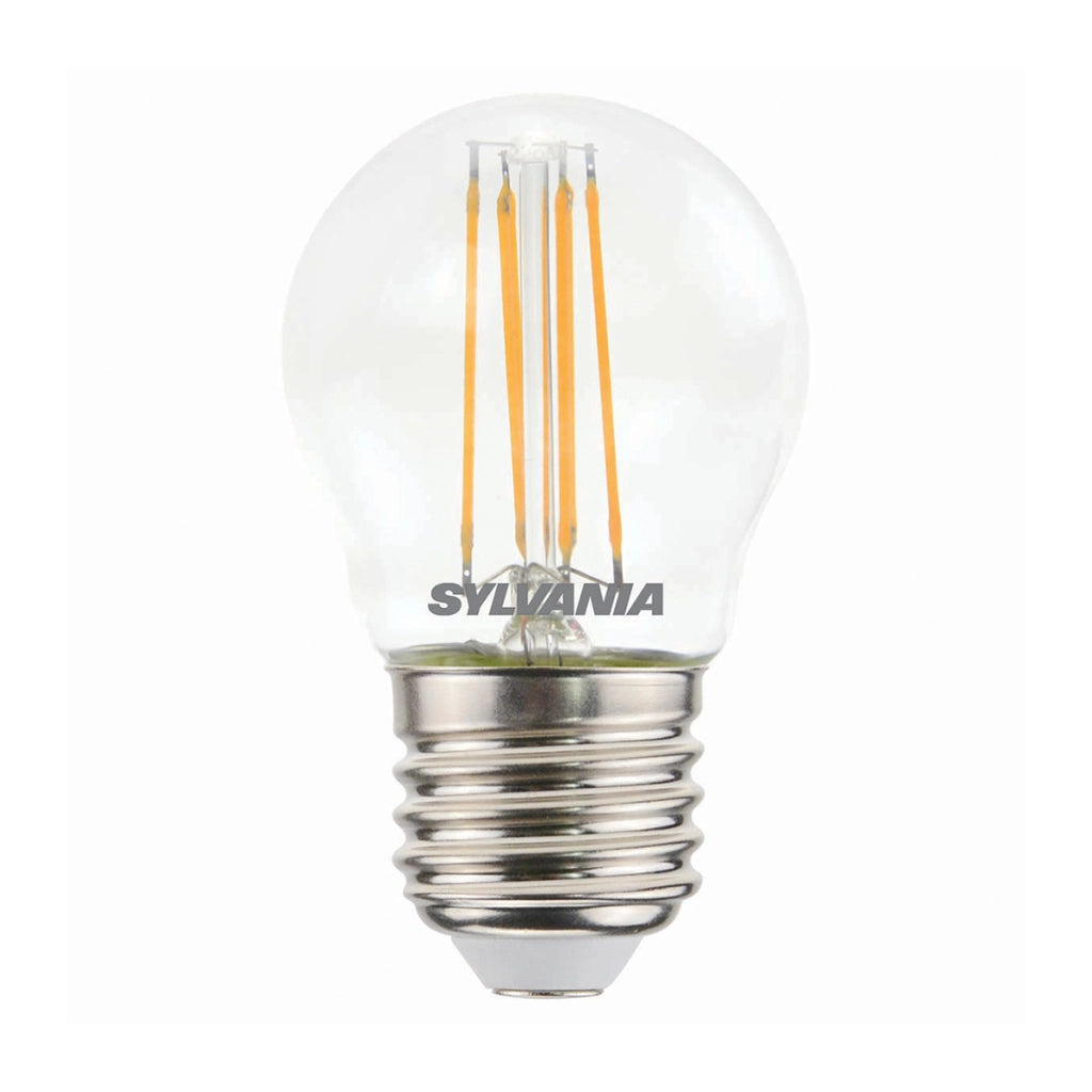 Lampadina LED a Filamento 4.5W 470lm Attacco E27 Dimmerabile V5 Formato Sfera Retrò Trasparente Sylvania