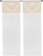 Tende Porta Finestra 60x150 cm Coppia 2 Pz Interno Semitrasparente Tessuto Pendente Beige