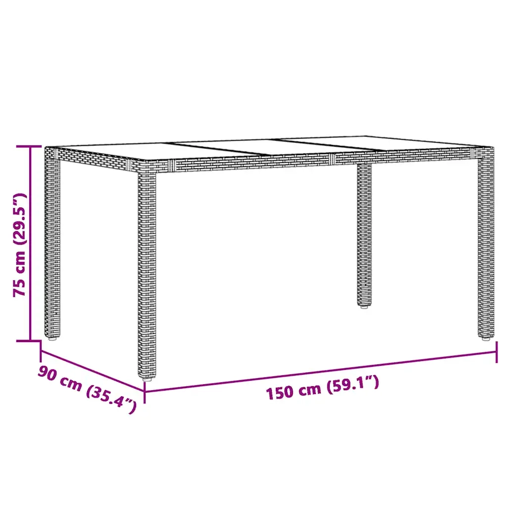 Set BistrÃ² da Giardino 7 pz con Cuscini in Polyrattan Marrone