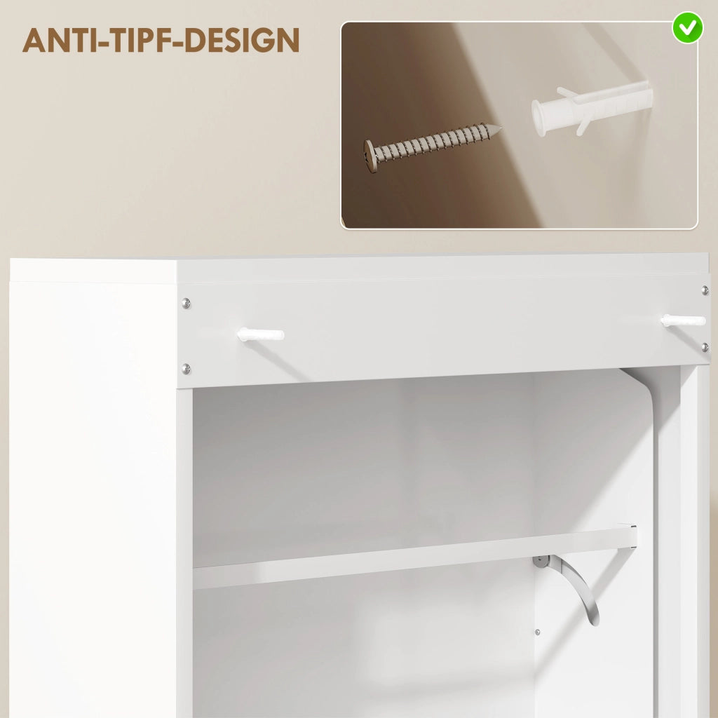 Scarpiera Metallica a Parete con 3 Ante ¨C Zephmum ¨C Bianco 60x20x70 cm
