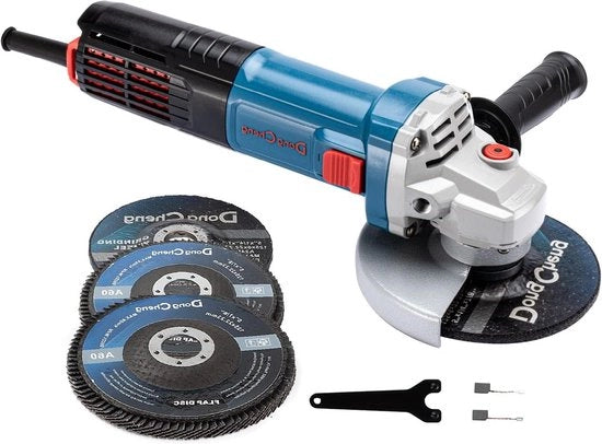Aspirapolvere da tavolo 1100 W - diametro disco 125 mm - velocità di rotazione 11.800 min-1 - inclusi 2 dischi abrasivi - 2 dischi a lama - 2 dischi a lama per superfici lisce - per lisciare, abrasare e tagliare