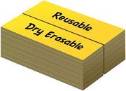Etichette Magnetiche Bianche Descrivibili | 50 Pezzi | Bianche Magnetiche Sticker Descrivibili, Riciclabili | Per Ufficio, Fai Da Te, Whiteboard, Colore Giallo (DML1030YW) | 2,5 CM x 7,6 CM