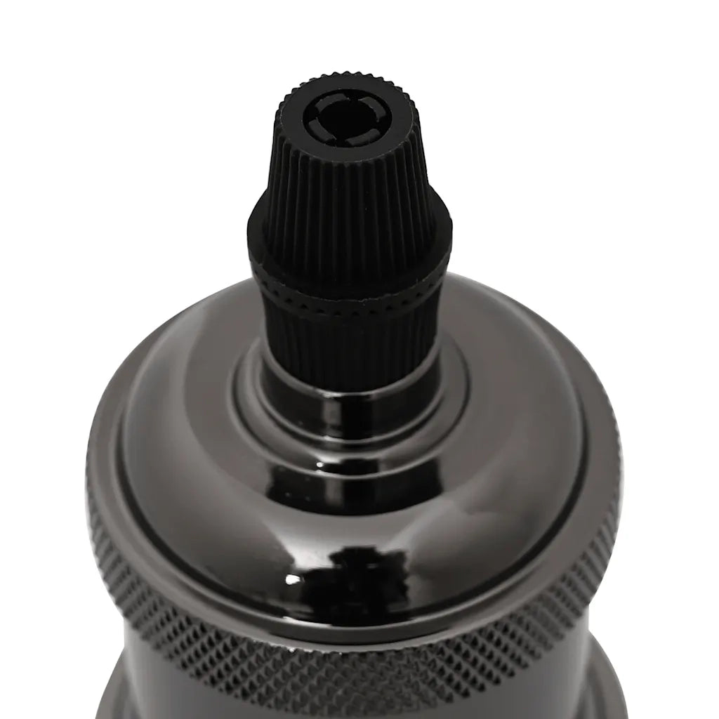 Portalampade 2 pz Nero Lucido E27 4106528