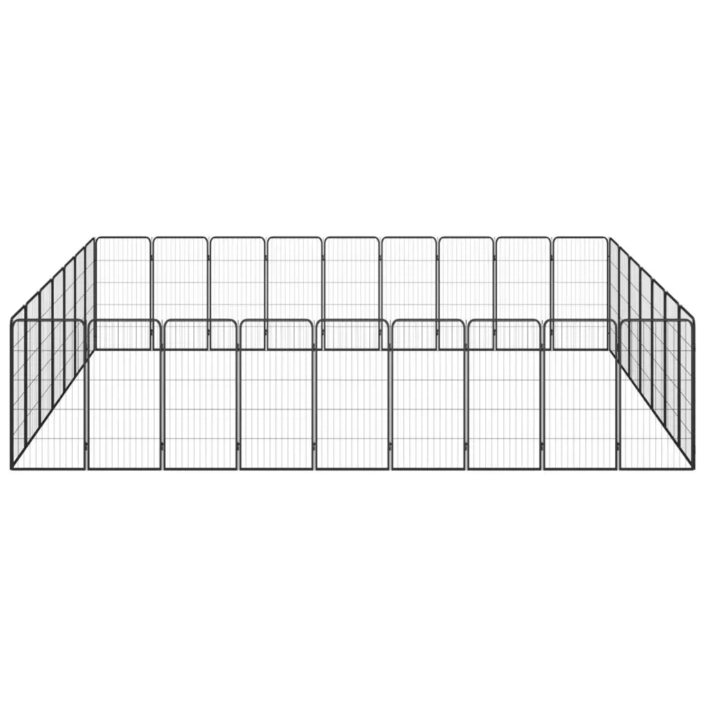 Box Cani 32 Pannelli Nero 50x100 cm Acciaio Verniciato Polvere 3115964