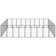 Box Cani 32 Pannelli Nero 50x100 cm Acciaio Verniciato Polvere 3115964