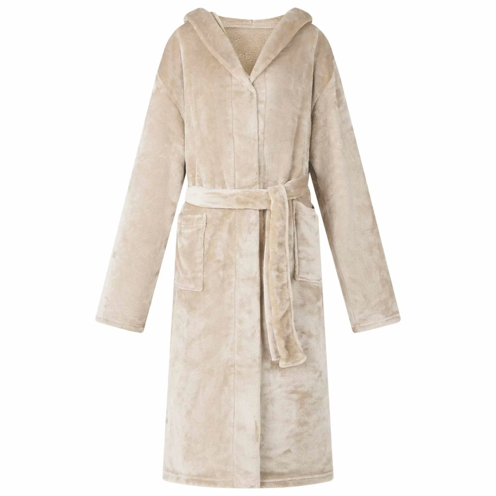 Accappatoio con Cappuccio Beige xxl Flanella CFW7036046