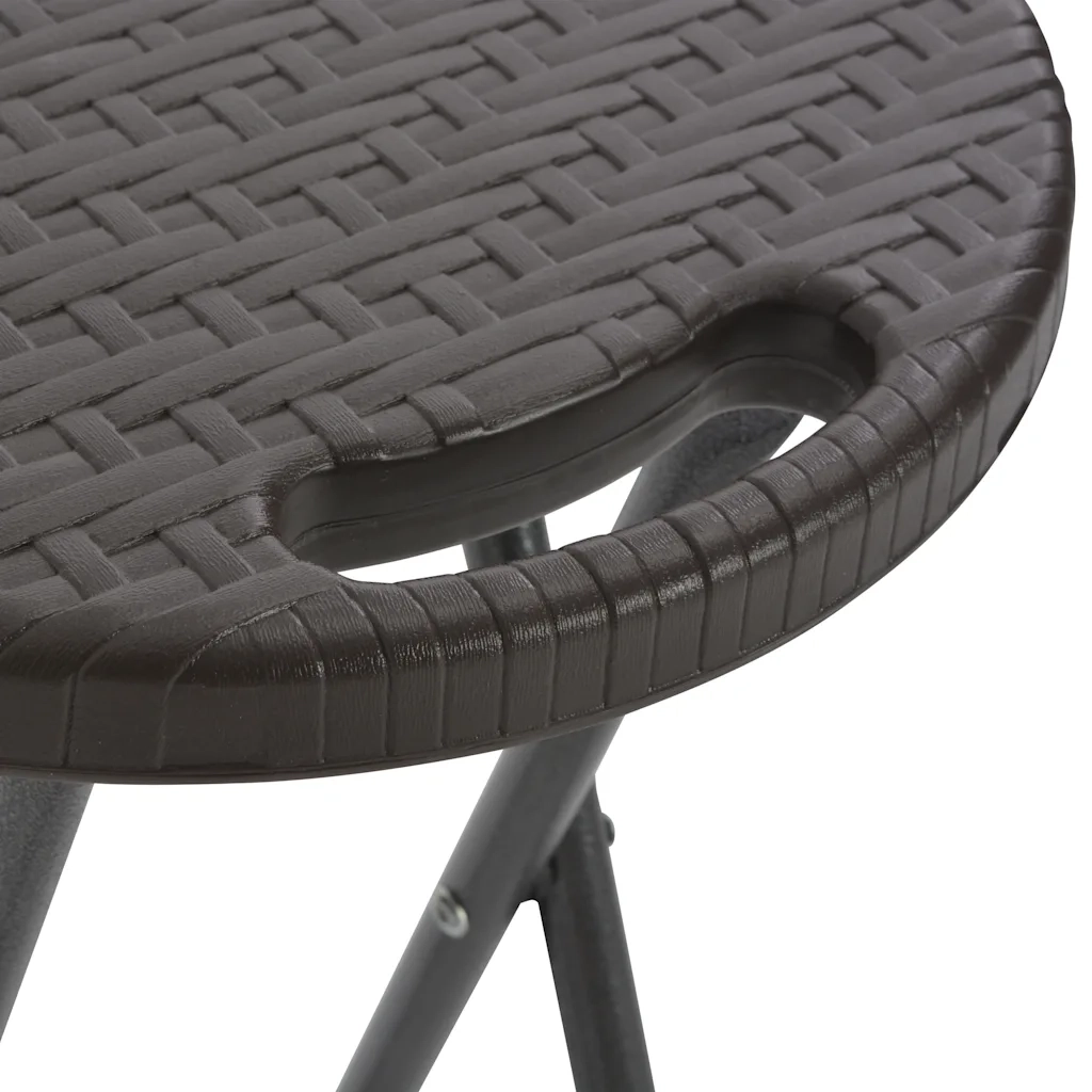 Sgabelli da Bar Pieghevoli 2 pz HDPE e Acciaio Marroni Rattan CFW3730318