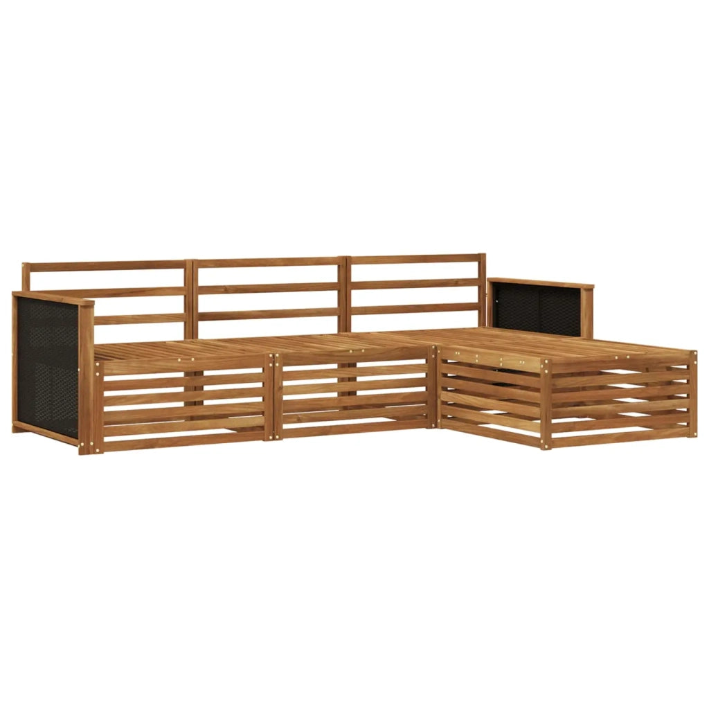 Set di divani da esterno 4 pz Naturale Legno di Acacia Massello 3383192
