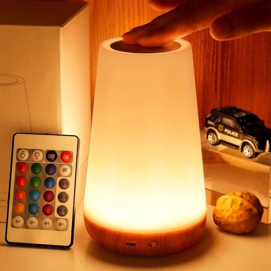Lampada notturna, lampada da tocco con illuminazione a led, lampada da tavolo portatile per la camera da letto, 5 luci, 13 colori RGB, lampada per la camera da bambini