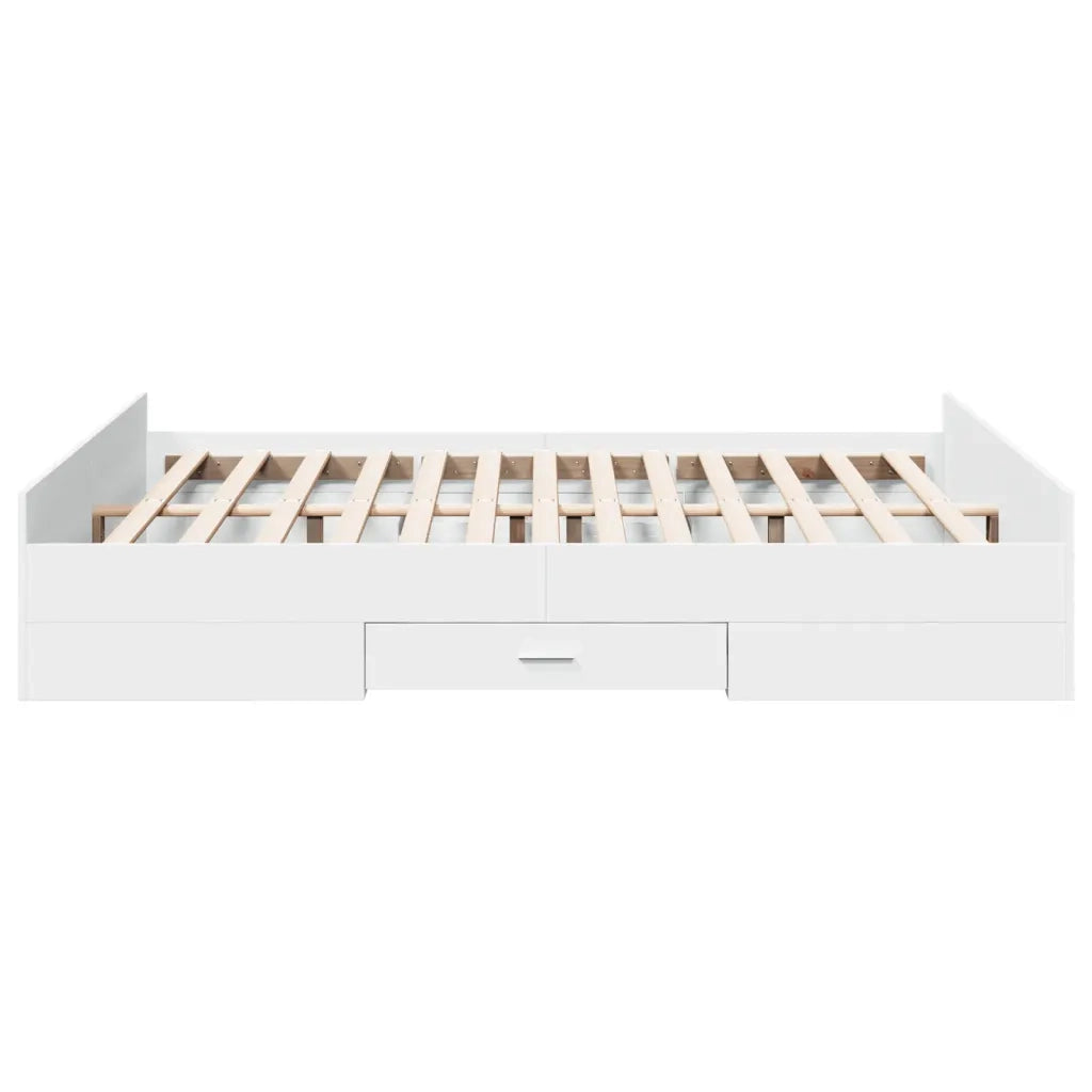 vidaXL Giroletto con Cassetti Bianco 140x200 cm in Legno Multistrato