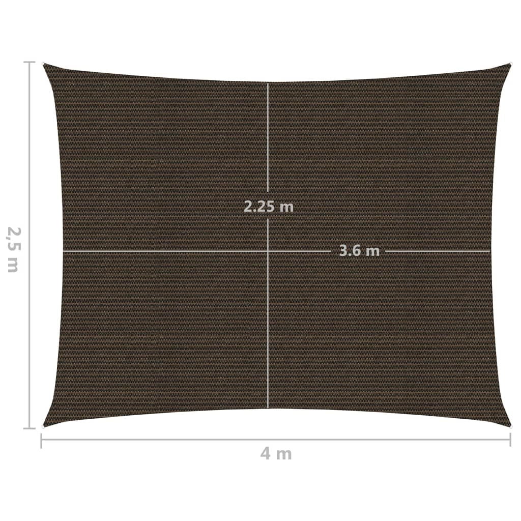 Vela ombreggiante/ombrellone 160 g/m² HDPE 2,5 x 4 m marrone 02_0009136