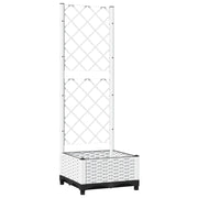 Fioriera | Cassetta per fiori | Vaso da Giardino con Graticcio Bianco 40x40x121,5 cm PP
