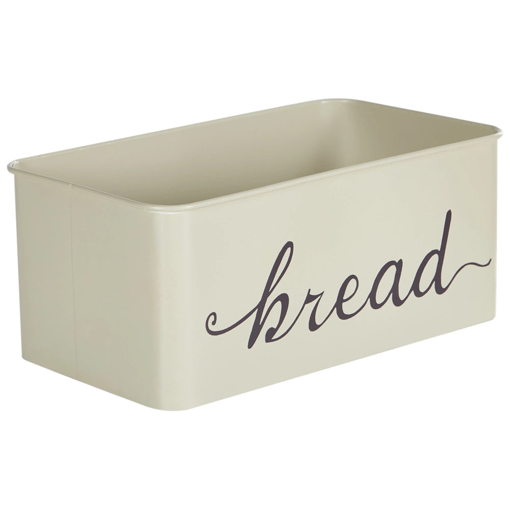 Scatola per pane Beige Bin Iron 30 x 17 x 16 cm Decorativa elegante con coperchio