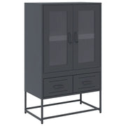 Credenza | Madia | Buffet da pranzo | Armadio da pranzo Antracite 68x39x111,5 cm Acciaio