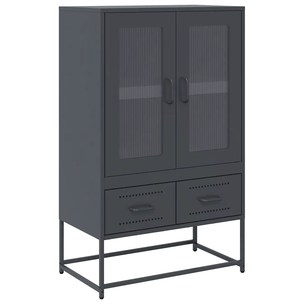Credenza | Madia | Buffet da pranzo | Armadio da pranzo Antracite 68x39x111,5 cm Acciaio