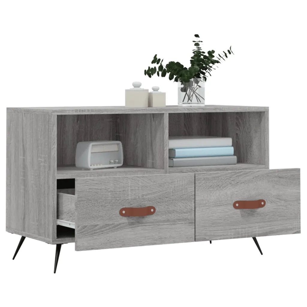 Mobile Porta TV Grigio Sonoma 80x36x50 cm in Legno Multistrato 828946
