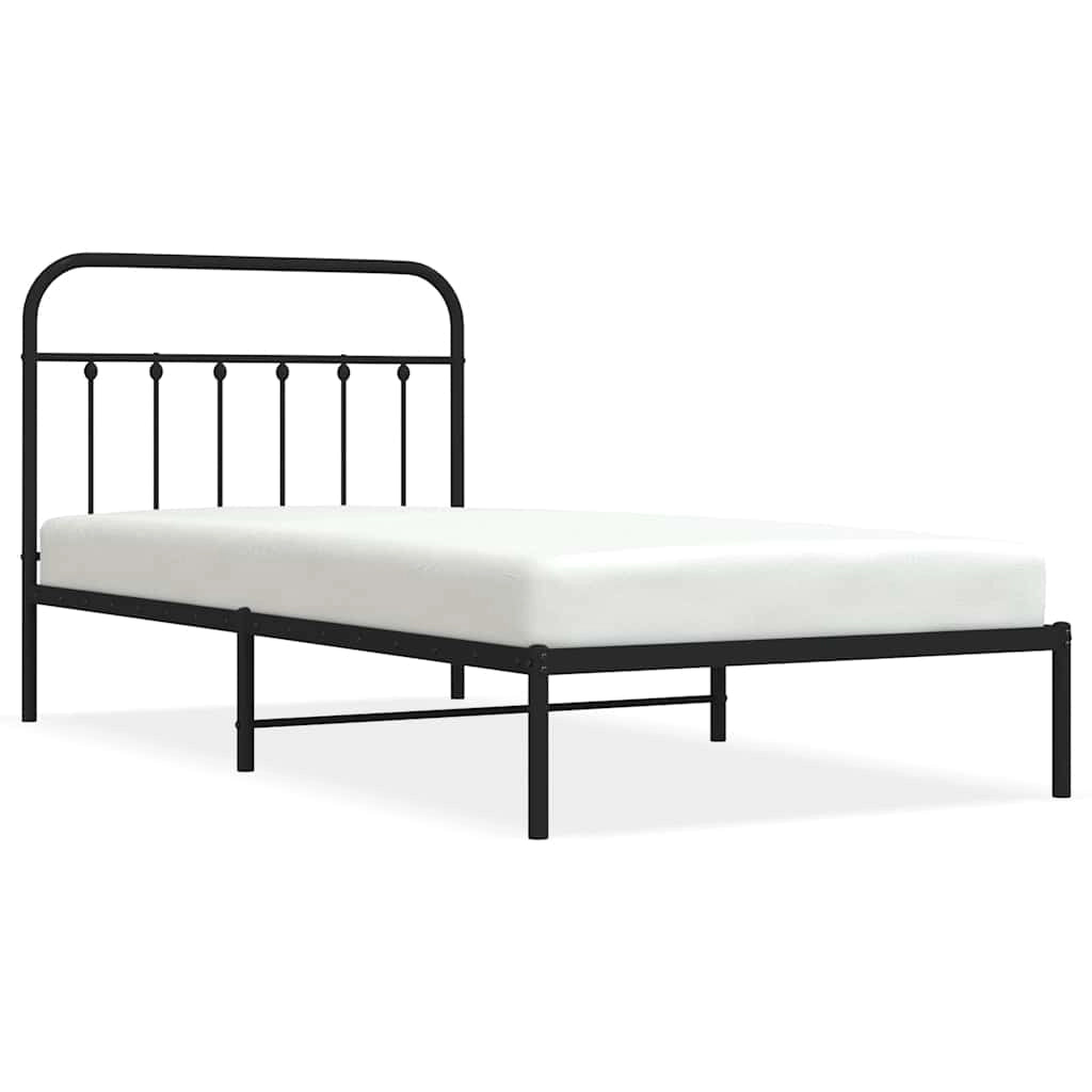 Giroletto con Testiera Metallo Nero 100x200 cmcod mxl 129393
