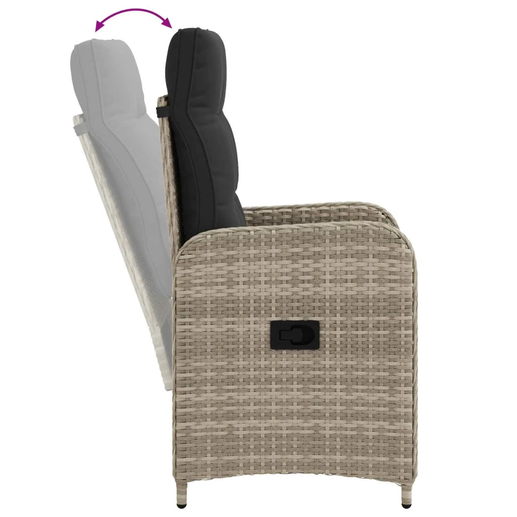 Sedia da giardino reclinabile Grigio chiaro e grigio scuro
