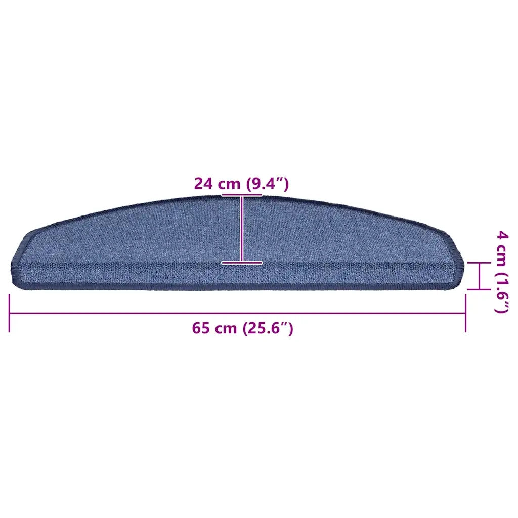 Tappetini per scale 30 pz | Gradini per Scale 65x24x4 cm Blu Semicircolari Grandi