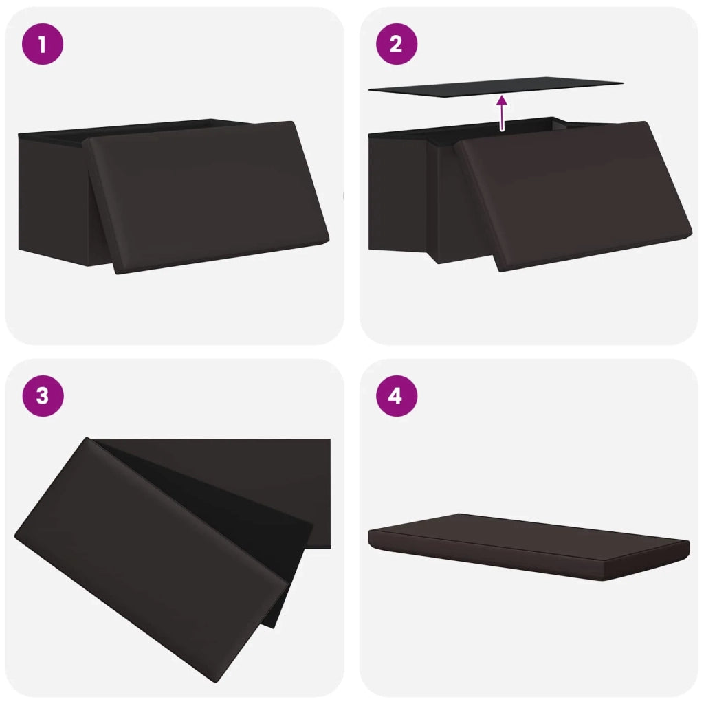 Panchina di stoccaggio pieghevole Marrone PVC 42045235