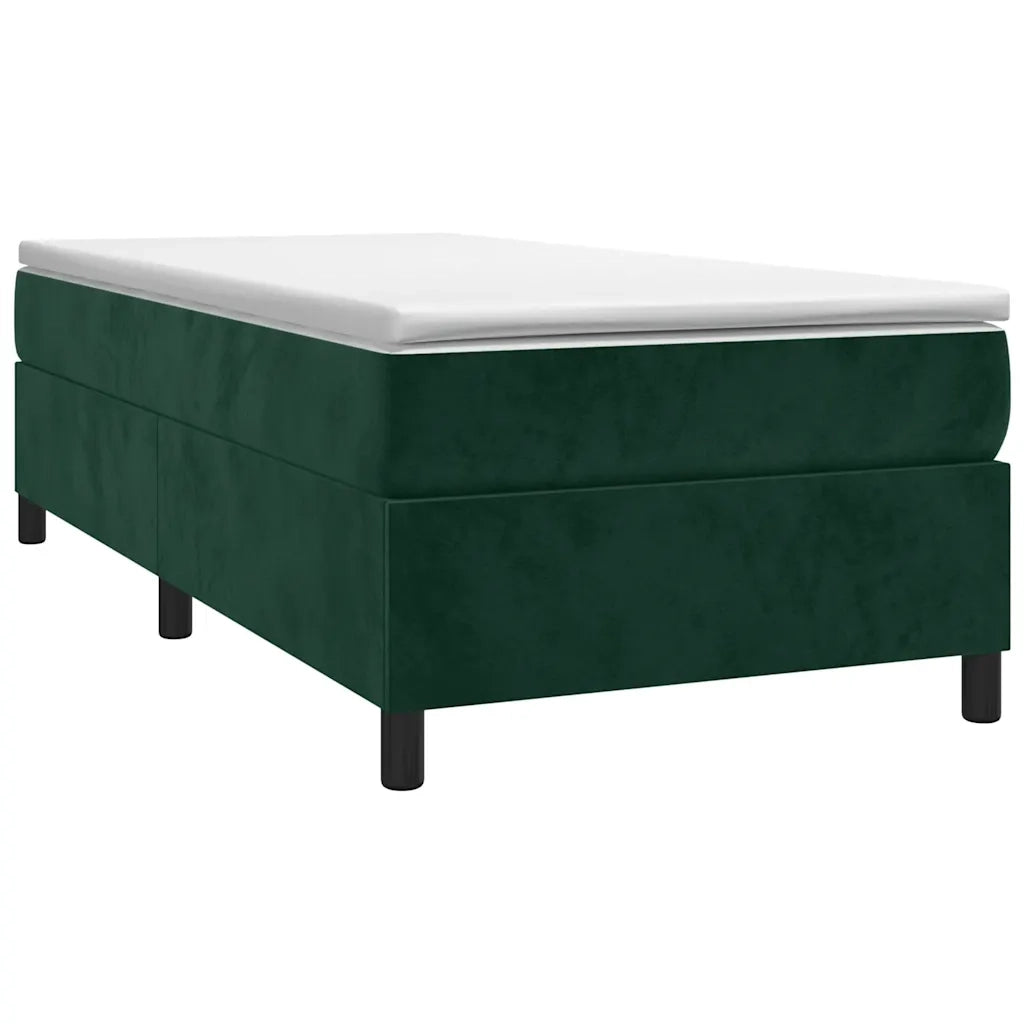 Struttura Letto a Rete a Molle-Giroletto Verde Scuro 100x200 cm in Velluto 494608