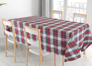 Tovaglia Cucina Soggiorno Misto Cotone Fantasia Tinto In Filo Con Lurex Mod. Natalina Scozzese - 140x140cm - Panna