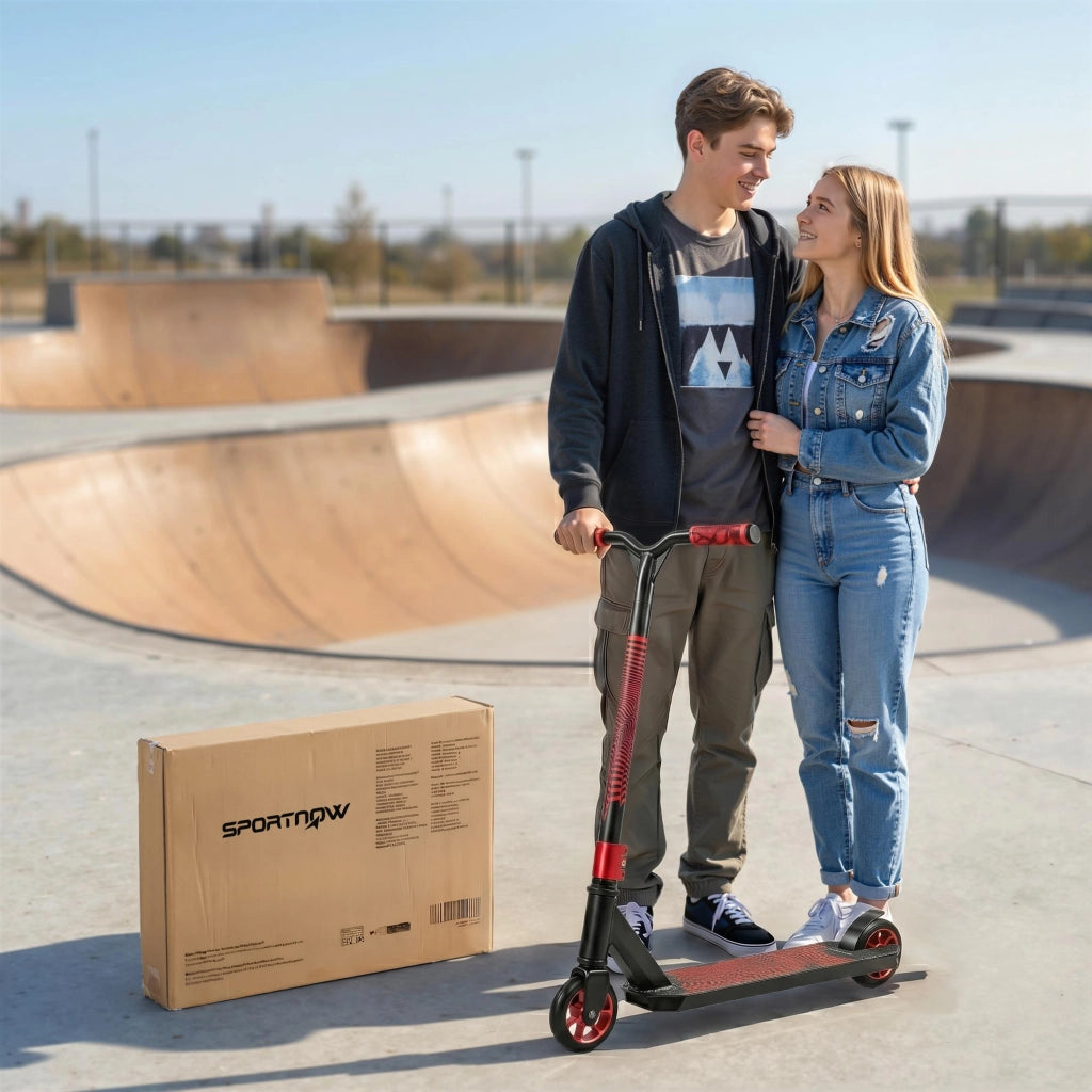 Patinete Freestyle Scooter Acrobatico ¨C zephmum ¨C Rosso con Ruote 120 mm e Giro 360¡ã