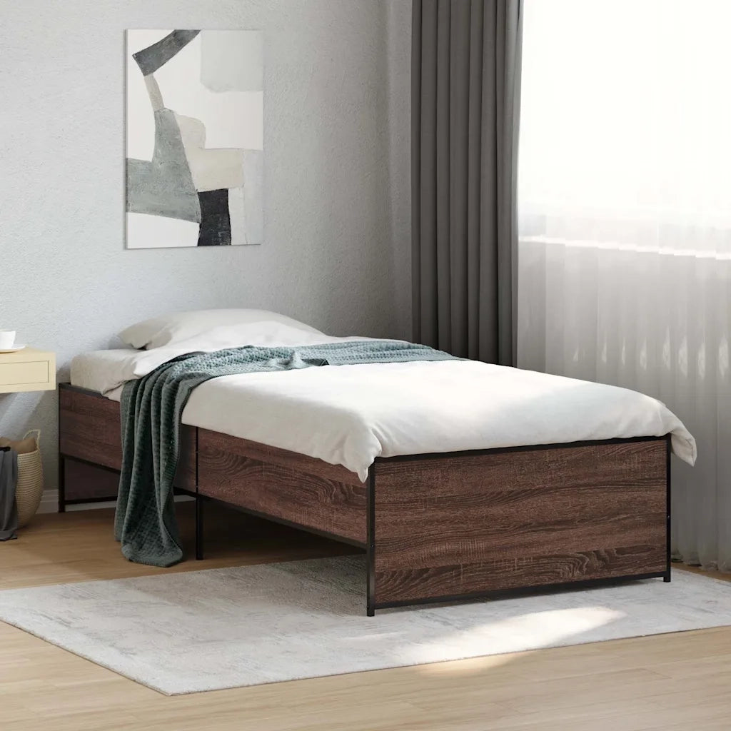 Giroletto Rovere Marrone 90x190 cm Legno Multistrato e Metallo
