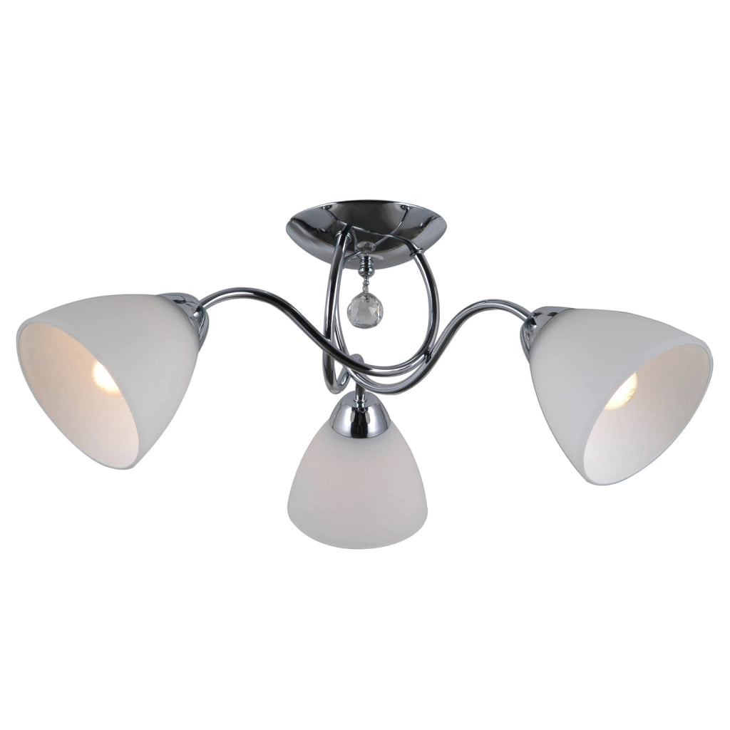Plafoniera Italux Lugano cromata in metallo 3xE27 Ø50cm