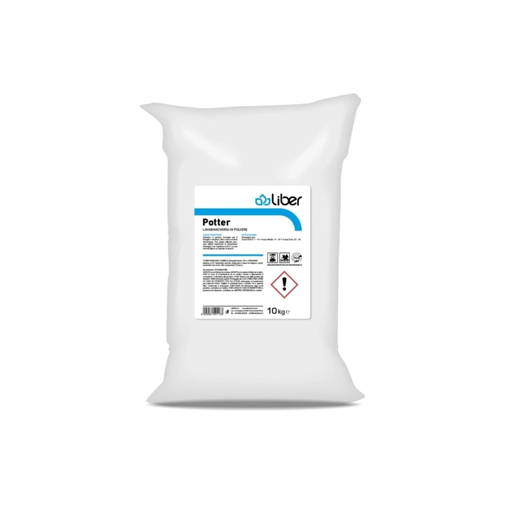 Potter 10 Kg, Detersivo Lavatrice in Polvere Attivo Basse Temperature | Liber