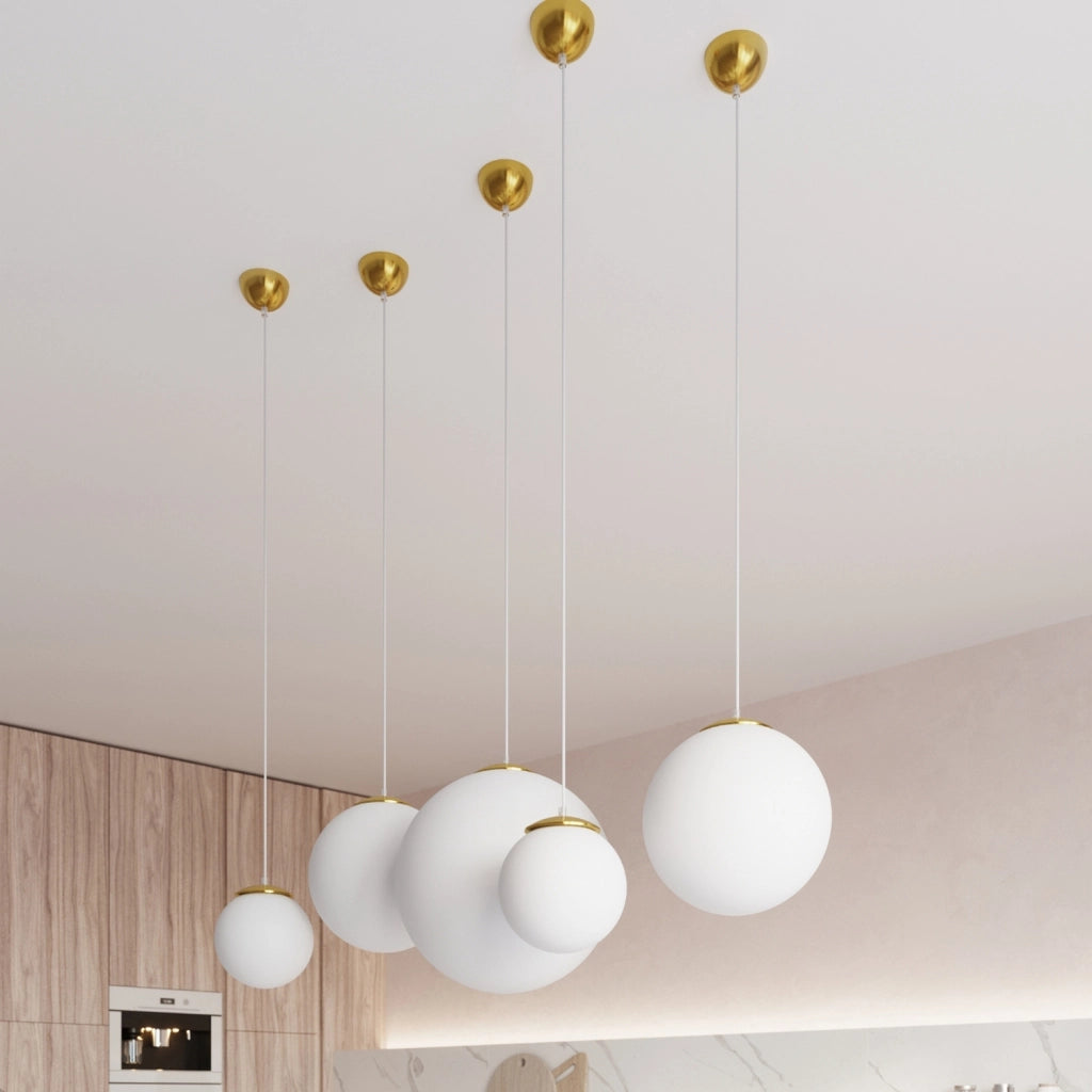 Lampada a sospensione Franco 40 cm oro/vetro Pure Lume